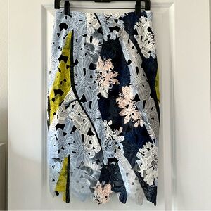 Bar III Printed Lace Midi Skirt